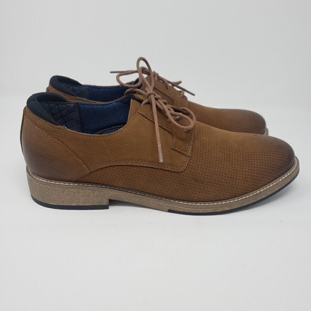 DR. SCHOLL'S Cash Perforated Brown Leather Oxfords